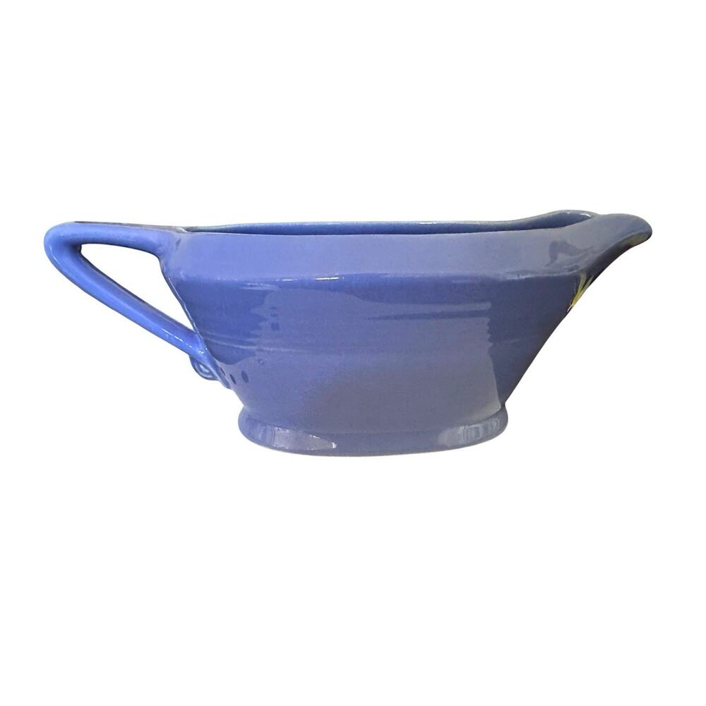 Vintage Harlequin Homer Laughlin Mauve Blue Sauce Gravy Boat EUC